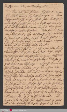 Meine liebe theure Freundin! Ich habe den vergangenen Winter traurig … , 18.06.1821. - Benediktinerabtei St. Bonifaz in München und Andechs