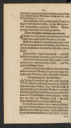 Von Brieffen darinnen man bittet.