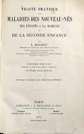 Traité pratique des maladies des nouveau-nés des enfants à la mamelle et de la seconde enfance