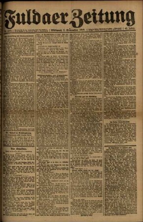 Ausgabe vom Mittwoch, den 05. November 1919.