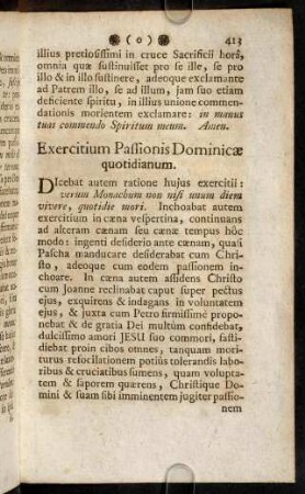 413-416, Exercitium Passionis Dominicae quotidianum