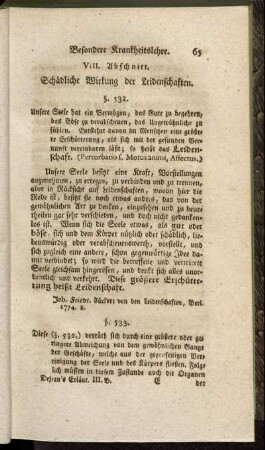VIII. Abschnitt. Schädliche Wirkung der Leidenschaften