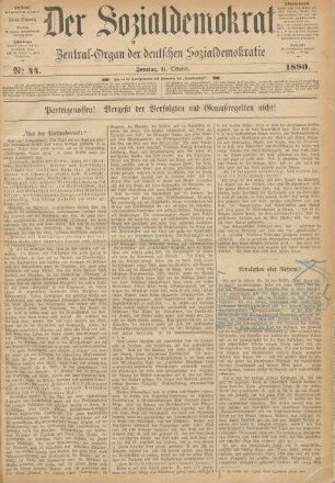 No 44. Sonntag, 31. Oktober. 1880.