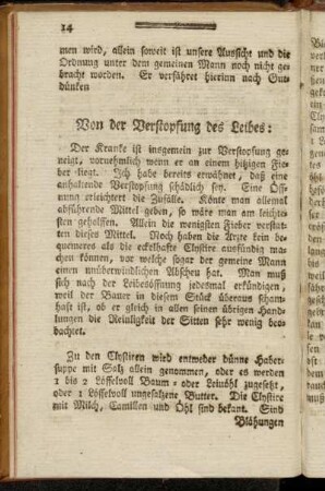 Von der Verstopfung des Leibes: