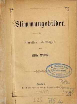 Stimmungsbilder : Novellen und Skizzen