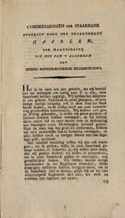 Reglement van de Spaarbank, opgerigt door het departement Haarlem, der Maatschappij tot nut van't algemeen