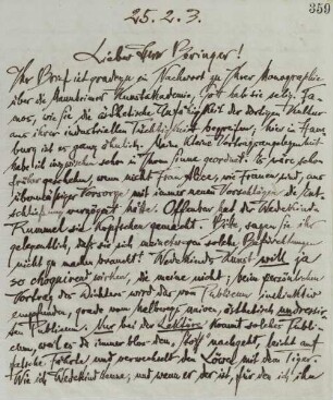 Brief an Josef August Beringer