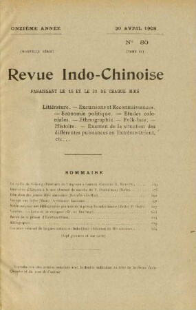 30 Avril 1908. No 80