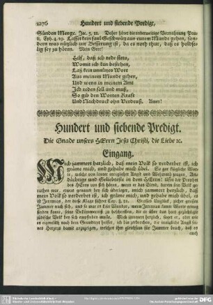 Hundert und siebende Predigt