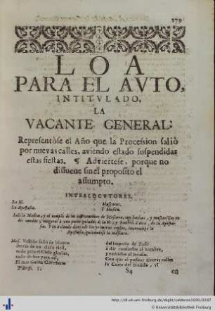 Loa para el Auto La Vacante General.