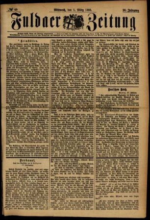 Ausgabe vom Mittwoch, den 01. März 1893.
