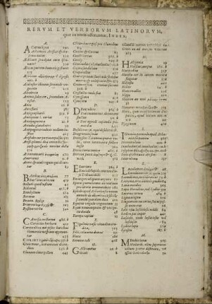 Rerum Et Verborum Latinorum, quæ in notis afferuntur, Index.