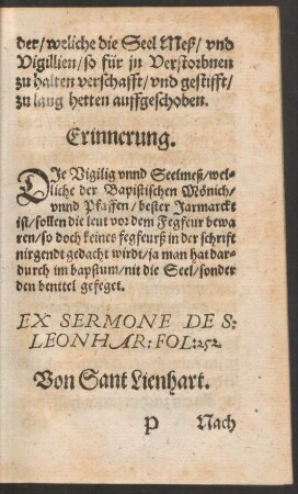 Von Sant Lienhart.