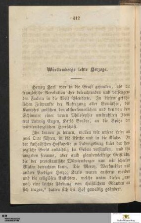 Württembergs letzte Herzoge
