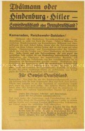 Flugblatt der Revolutionären Jungarbeiter Deutschlands zur Reichspräsidentenwahl 1932
