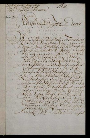 Kaiserliches Hoff Decret
