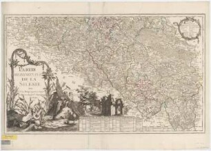 Karte von Oberschlesien, 1:410 000, Kupferstich, 1758