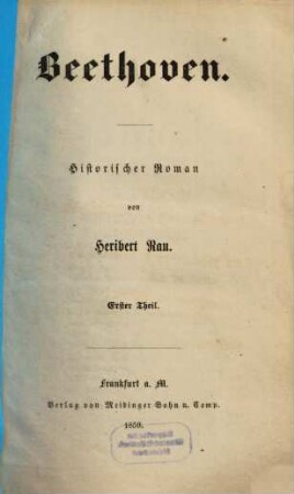 Beethoven : historischer Roman, 1