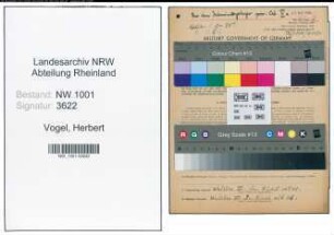 Entnazifizierung Herbert Vogel, geb. 06.03.1897 ()