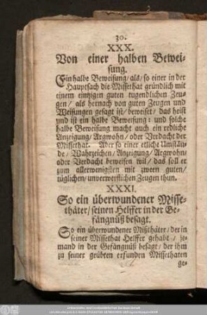 XXX. Von einer halben Beweisung.