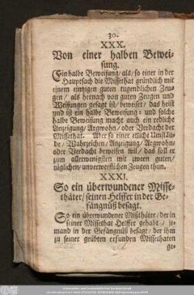 XXX. Von einer halben Beweisung.