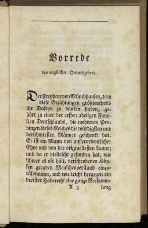 Vorrede des englischen Herausgebers
