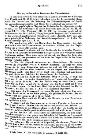 173-175, Zur psychologischen Diagnose des Tatbestandes