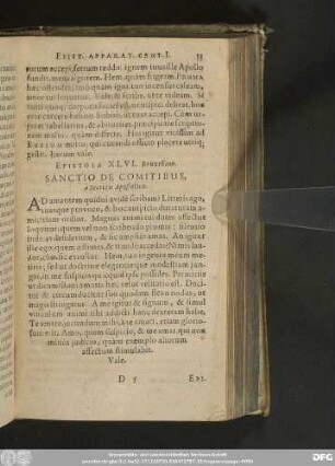 Epistola XLVI. Bruxellam. Sanctio De Comitibus, à Secretis Apostolicis.