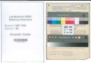 Entnazifizierung Gustav Korspeter , geb. 10.06.1889 (Oberstudiendirektor)