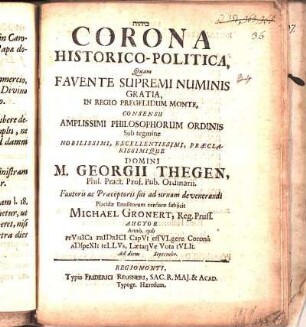 Corona Historico-Politica