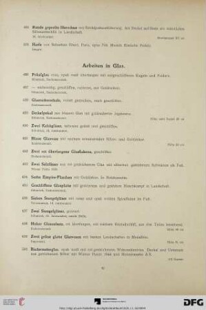 Arbeiten in Glas (Nr. 486-504)