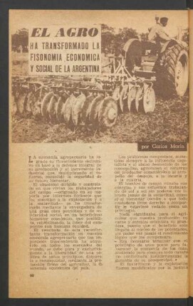 El agro ha transformado la fisonomía económica y social de la Argentina