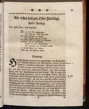 Am ersten heiligen Oster-Feyertage. Andre Predigt.