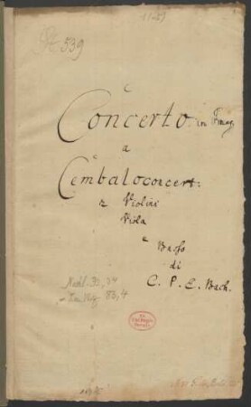 Konzerte; cemb, strings; F-Dur; H 443; Wq 33