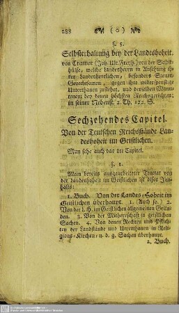 Sechzehendes Capitel. Von der Teutschen Reichsstände Landeshoheit im Geistlichen