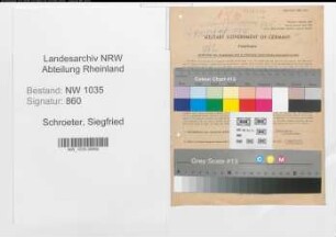 Entnazifizierung Siegfried Schroeter , geb. 24.09.1886 (Kaufmann)