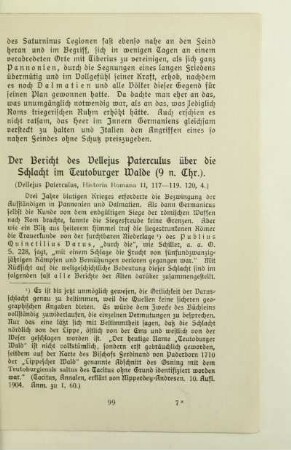 Der Bericht des Vellejus Paterculus über die Schlacht im Teutoburger Walde (9 n. Chr.)