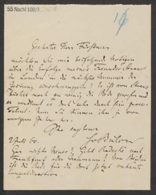 Brief an Adolph Fürstner : 02.07.1860