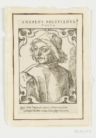 Bildnis Politianus, aus: Paolo Giovio, "Elogia", Basel 1577