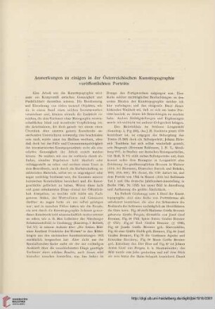 Band 10: Anmerkungen zu einigen in der Österreichischen Kunsttopographie veröffentlichten Porträts