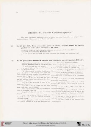 Bibliothek des Museums Carolino-Augusteum (No. 103 - 108)