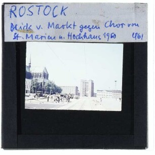 Rostock, Marienkirche,Rostock, Neuer Markt : Blick vom Markt nach Norden