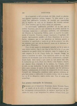 Los premios municipales de literatura