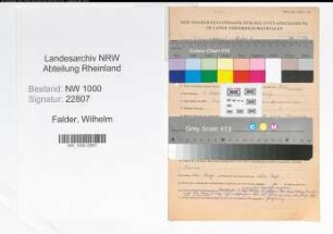 Entnazifizierung Wilhelm Falder, geb. 13.02.1897 (Hilfsarbeiter)
