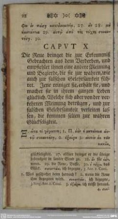 Caput X Die Reue bringet die zur Erkenntniß Gebrachten aus dem Verderben ...