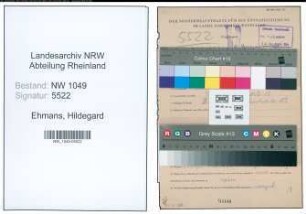Entnazifizierung Hildegard Ehmans , geb. 04.02.1914 ()