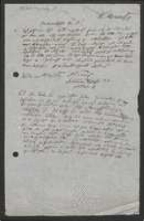 Brief von August Kanitz an Unbekannt
