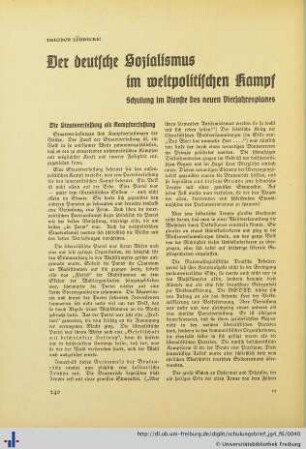 Der deutsche Sozialismus im weltpolitischen Kampf.