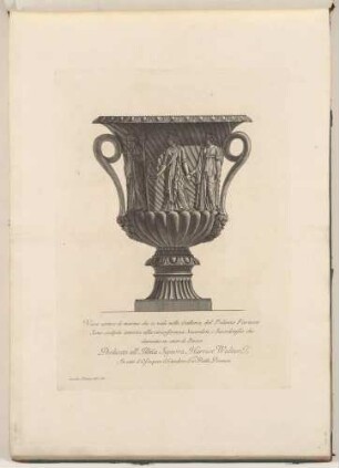 Vaso antico di marmo che si vede nella Galleria del Palazzo Farnese (Antike Marmorvase in der Galerie des Palazzo Farnese), aus der Folge "Vasi, Candelabri, Cippi, Sarcofagi"