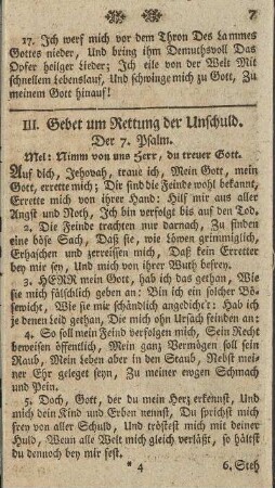 III. Gebet um Rettung der Unschuld